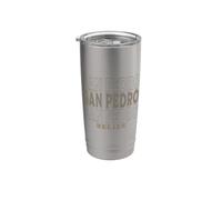 Vintage San Pedro Belice Vaso térmico de acero inoxidable de doble pared