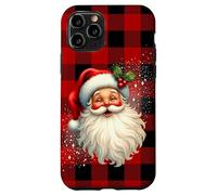 Vintage Santa Claus Rustic Red Check Christmas Holiday Carcasa para iPhone 11 Pro