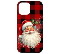 Vintage Santa Claus Rustic Red Check Christmas Holiday Carcasa para iPhone 12 Pro MAX