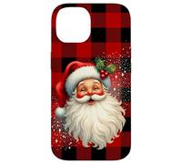 Vintage Santa Claus Rustic Red Check Christmas Holiday Carcasa para iPhone 14
