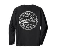 Vintage Santa Cruz Surf City California Costa Oeste Retro Manga Larga