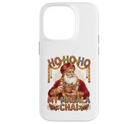 Vintage Santa Drinking Masala Chai Christmas India Men Women Carcasa para iPhone 14 Pro
