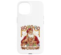Vintage Santa Drinking Masala Chai Christmas India Men Women Carcasa para iPhone 15