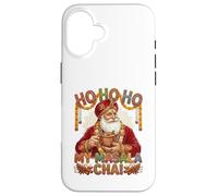 Vintage Santa Drinking Masala Chai Christmas India Men Women Carcasa para iPhone 16