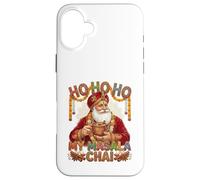 Vintage Santa Drinking Masala Chai Christmas India Men Women Carcasa para iPhone 16 Plus