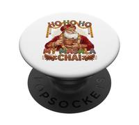 Vintage Santa Drinking Masala Chai Christmas India Men Women PopSockets PopGrip Adhesivo
