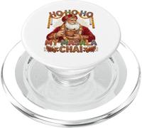 Vintage Santa Drinking Masala Chai Christmas India Men Women PopSockets PopGrip para MagSafe