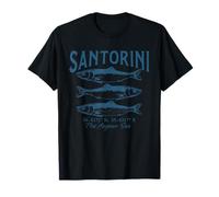 Vintage Santorini Mar Egeo Fresco Pescado Mediterráneo Camiseta