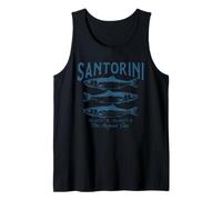 Vintage Santorini Mar Egeo Fresco Pescado Mediterráneo Camiseta sin Mangas