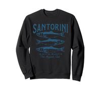 Vintage Santorini Mar Egeo Fresco Pescado Mediterráneo Sudadera