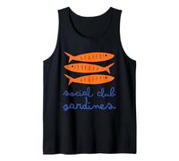 Vintage sardina social club chinoiserie, verano sardina vibra Camiseta sin Mangas