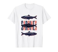 Vintage Sardine Graphic Retro Coastal Seafood Lover Camiseta