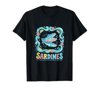 Vintage Sardine Graphic Retro Coastal Seafood Lover Sardines Camiseta