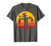 Vintage Scarecrow Shirt Halloween Costume Retro Scarecrow Camiseta, Hombre, Asfalto, L