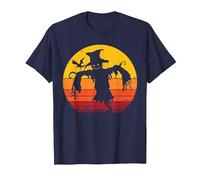 Vintage Scarecrow Shirt Halloween Costume Retro Scarecrow Camiseta, Hombre, Azul Marino, L