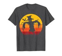 Vintage Scarecrow Shirt Halloween Costume Retro Scarecrow Camiseta, Hombre, Jaspeado Oscuro, 6XL