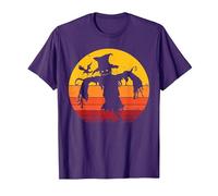 Vintage Scarecrow Shirt Halloween Costume Retro Scarecrow Camiseta, Hombre, Morado, L