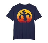 Vintage Scarecrow Shirt Halloween Costume Retro Scarecrow Camiseta, Hombre Tallas Grandes, Azul Marino, 2X Alto