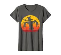 Vintage Scarecrow Shirt Halloween Costume Retro Scarecrow Camiseta, Mujer, Asfalto, L