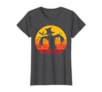 Vintage Scarecrow Shirt Halloween Costume Retro Scarecrow Camiseta, Mujer, Jaspeado Oscuro, L