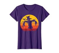 Vintage Scarecrow Shirt Halloween Costume Retro Scarecrow Camiseta, Mujer, Morado, 3XL