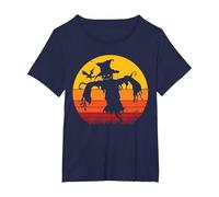 Vintage Scarecrow Shirt Halloween Costume Retro Scarecrow Camiseta, Mujer Tallas Grandes, Azul Marino, 4XL Grande