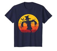 Vintage Scarecrow Shirt Halloween Costume Retro Scarecrow Camiseta, Niños, Azul Marino, 3 años
