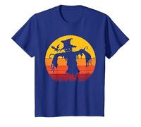 Vintage Scarecrow Shirt Halloween Costume Retro Scarecrow Camiseta, Niños, Azul Real, 6 años