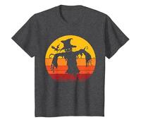 Vintage Scarecrow Shirt Halloween Costume Retro Scarecrow Camiseta, Niños, Jaspeado Oscuro, 3 años