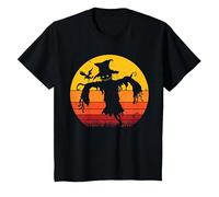 Vintage Scarecrow Shirt Halloween Costume Retro Scarecrow Camiseta, Niños, Negro, 6 años