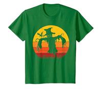 Vintage Scarecrow Shirt Halloween Costume Retro Scarecrow Camiseta, Niños, Verde Kelly, 6 años