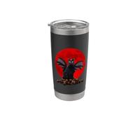 Vintage Scary Black Cat Halloween Costume And Blood Moon Vaso térmico de acero inoxidable de doble pared