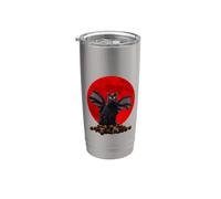 Vintage Scary Black Cat Halloween Costume And Blood Moon Vaso térmico de acero inoxidable de doble pared