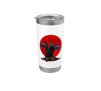 Vintage Scary Black Cat Halloween Costume And Blood Moon Vaso térmico de acero inoxidable de doble pared