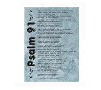 Vintage Scripture Poster - Psalm 91 Inspirational Bible Quote, Retro Christian Wall Art for Home & Office Decor (Framed,08x12inch(20x30cm))