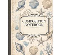 Vintage Seashell Composition Notebook: Aesthetic Ocean Life Lined Journal With Starfish And Sea Glass for Women, Teens & Sea Life Lovers