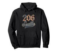 Vintage Seattle 206 Código de área bandera americana inglés antiguo D Sudadera con Capucha
