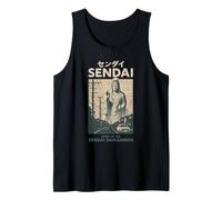 Vintage Sendai Daikannon Japón Turismo Póster Japonés Camiseta sin Mangas