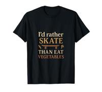Vintage Serif Gráfico de Skateboard I'd Rather Skate Camiseta