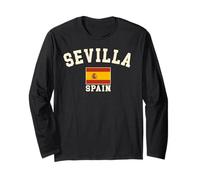 Vintage Sevilla España Bandera España Recuerdo Retro Manga Larga