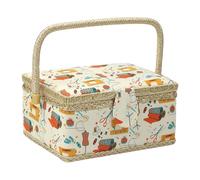 Vintage Sewing Basket - Sewing Box Organizer With Removable Tray | Large Capacity Vintage Sewings Storage Box | Portable Sewings Kit Basket With Handle | For Thread Needles Crochet