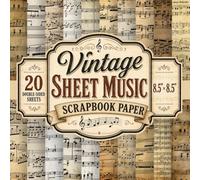 Vintage Sheet Music Scrapbook Paper: 8.5" x 8.5" 20 Double-Sided Sheet, 20 Design Decorative Craft Paper with Antique Musical Notes, Old Parchment ... Card Making, Decoupage, Origami & Collage