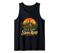 Vintage Siem Reap Camboya Viaje Souvenir Monumento Regalo Camiseta sin Mangas