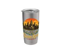 Vintage Siem Reap Camboya Viaje Souvenir Monumento Regalo Vaso térmico de acero inoxidable de doble pared