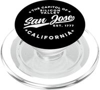 Vintage Silicon Valley San José California Retro USA Blanco PopSockets PopGrip para MagSafe