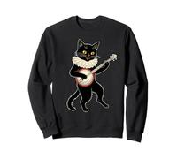 Vintage Silly Weird Cat Playing Banjo Country Cat Lover Sudadera