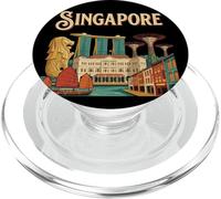 Vintage Singapur Travel Souvenir City Landmark Turista Regalo PopSockets PopGrip para MagSafe