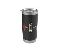 Vintage Skateboard ECG Skateboarding Heartbeat Vaso térmico de acero inoxidable de doble pared