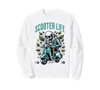 Vintage Skeleton Scooter Life Two Wheels Scooter Rider Ciclomotor Sudadera
