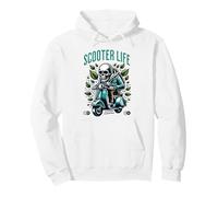 Vintage Skeleton Scooter Life Two Wheels Scooter Rider Ciclomotor Sudadera con Capucha